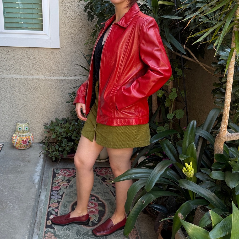 Dark Red Leather Wilsons Leather Jacket - Picture 6 of 16